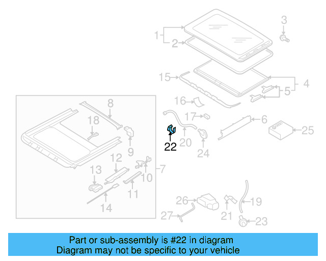 Sunroof Drain Hose Bracket 1K6-877-244 - View 32