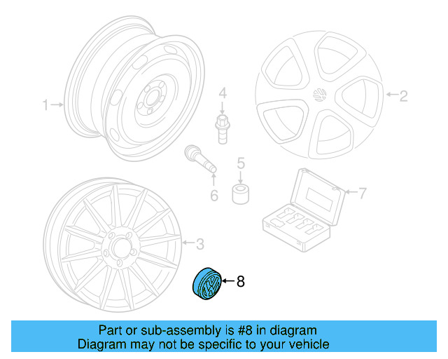 Wheel Center Cap 5G0-601-171-XQI - View 33