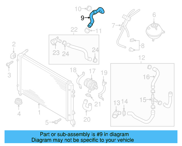 HVAC Heater Hose 1K0-122-073-GS