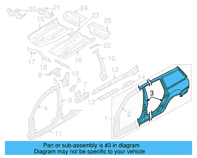 Rear Section 3B5-809-837-A - View 2
