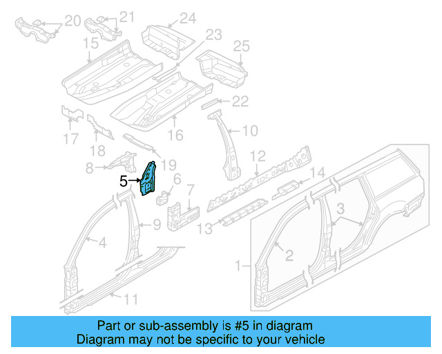 Inner Hinge Pillar 3B0-810-180-C - View 5