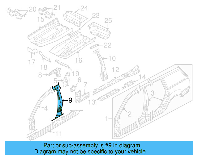 Center Pillar 3B5-809-841-A - View 3