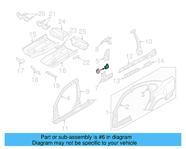 Hinge Pillar Upper Reinforced 3B0-809-621-A - View 9