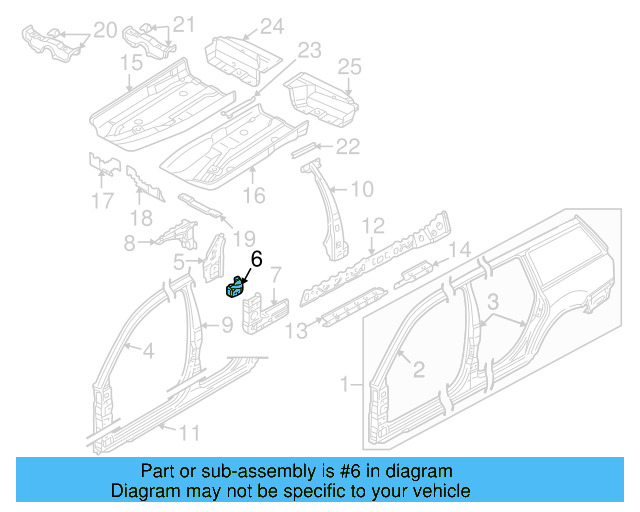 Hinge Pillar Upper Reinforced 3B0-809-621-A - View 15