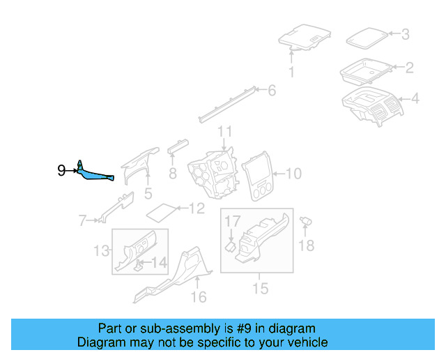 Instrument Panel Trim Panel 1K5-819-447 - View 5