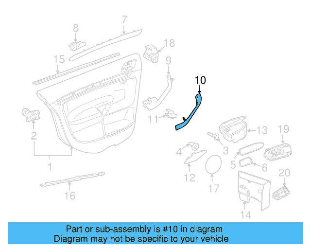 Door Panel Handle Cover 1K0-868-040-B-3Z7 - View 12