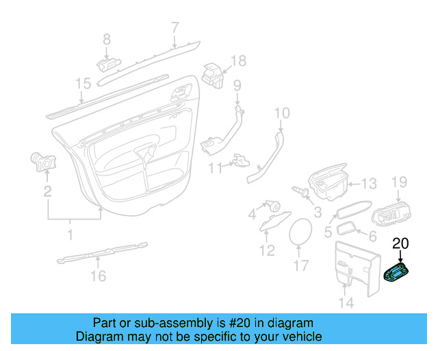 Door Interior Reflector 1K0-947-419-A - View 56