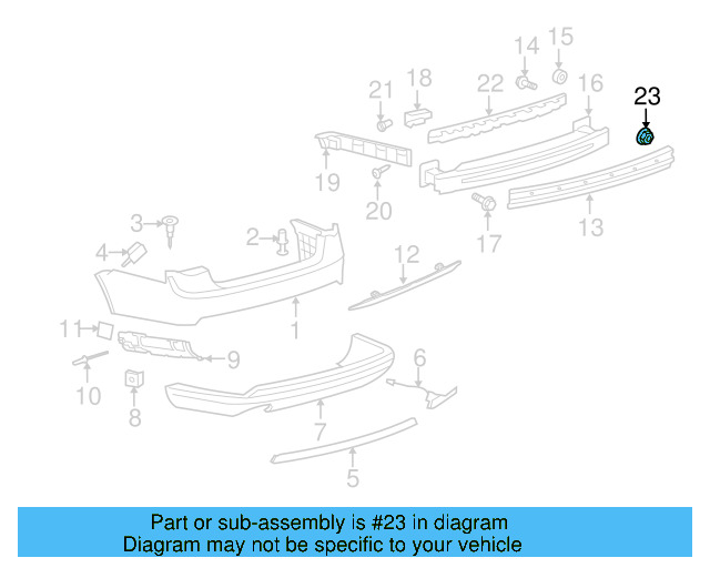 Bumper Cover Support Rail Nut N-910-189-01 - View 59