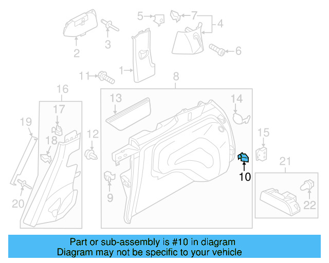 Trunk Trim Panel Clip 7H0-867-299-01C - View 15