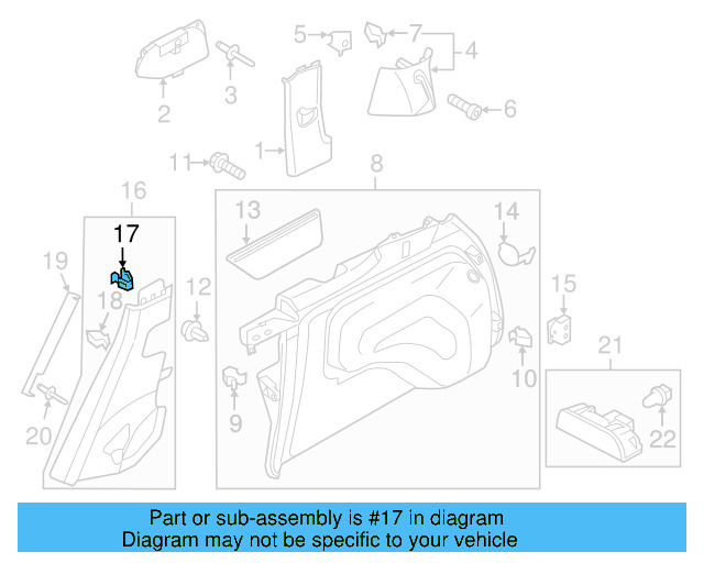 Trunk Trim Panel Clip 7H0-867-299-01C - View 95