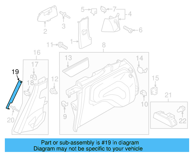 Lower Quarter Trim Retainer Clip 7L0-867-208 - View 62