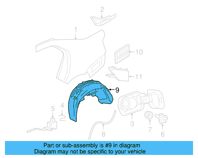 Wheelhouse Liner 1K5-810-971-A - View 15