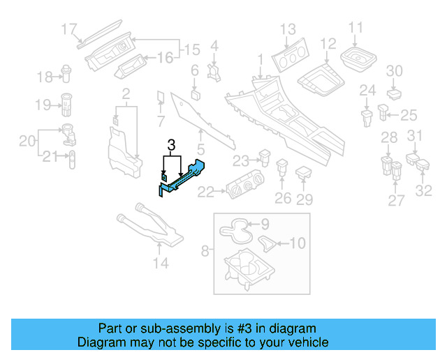 Center Bracket 3C0-863-525 - View 10