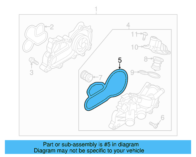 Thermostat Housing Gasket 04E-121-119-C - View 10