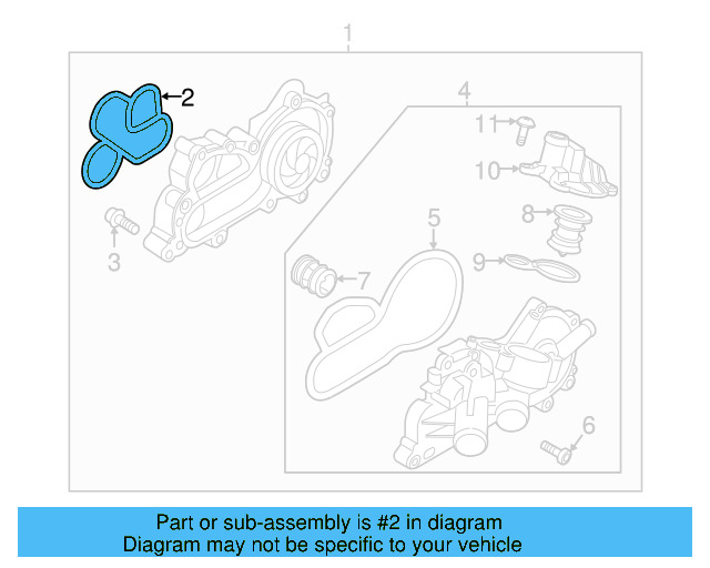 Water Pump Assembly Gasket 04E-121-119-AM - View 9