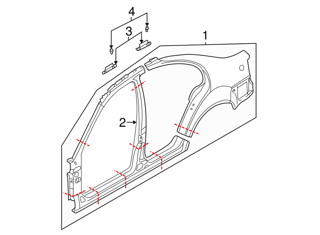 Quarter Panel Nut Plate 1J0-810-767-A - View 3