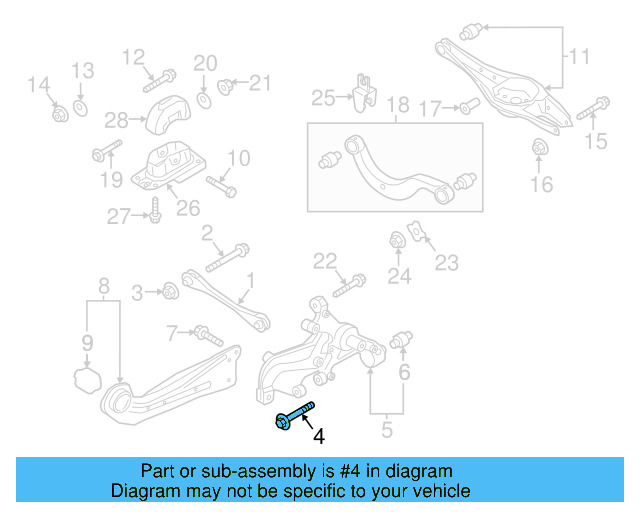 Lower Control Arm Mount Bolt N-106-405-01 - View 56