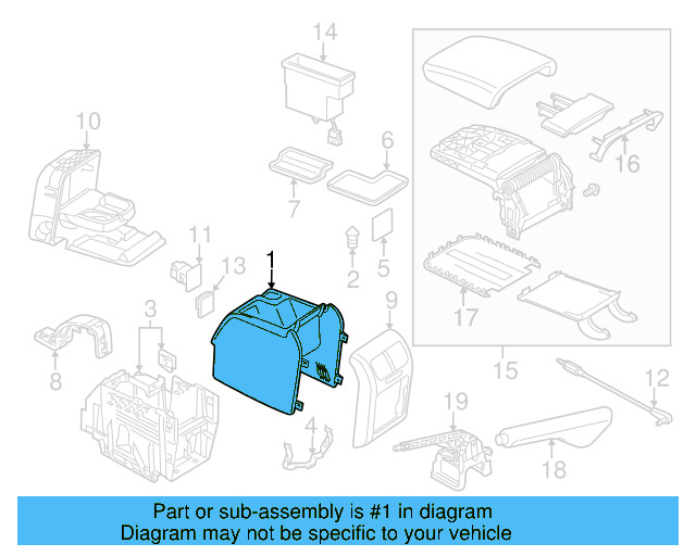 Rear Console 1K0-863-323-R-82V - View 5