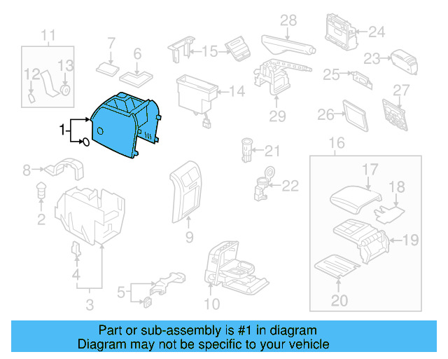 Rear Console 1K0-863-323-Q-71N - View 8