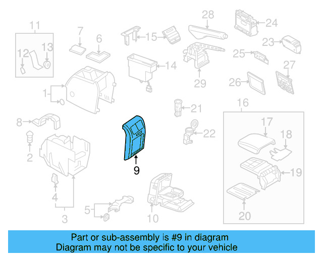 Console Trim Panel 1K0-863-289-C-82V - View 4
