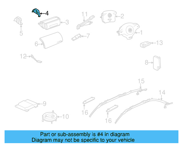 Instrument Panel Air Bag Bracket 1J1-880-196-B - View 10
