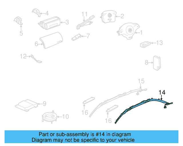 Head Air Bag 1K5-880-741-G - View 4