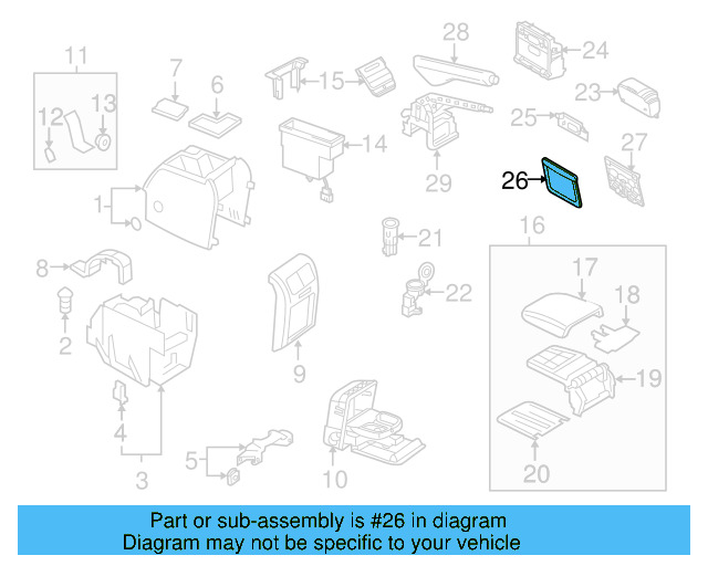 Console Trim Panel 1K0-919-323-7R3 - View 5