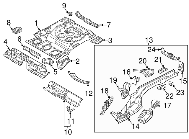 Rear Floor Pan Retainer 1T0-803-274 - View 31