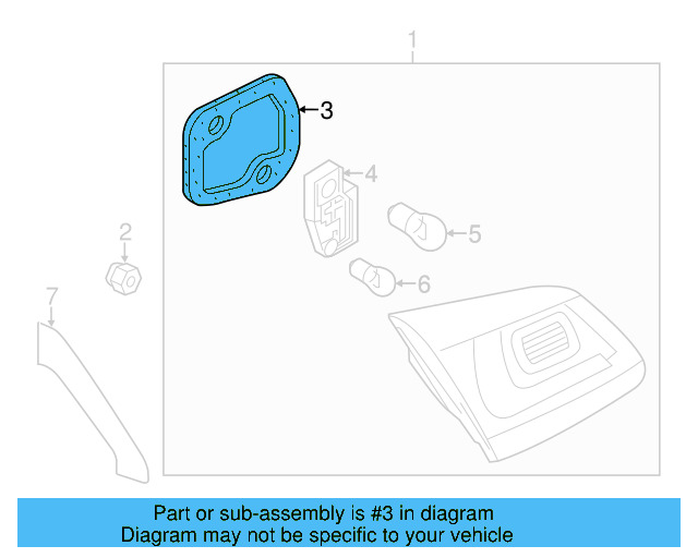 Tail Light Gasket 7P6998192 - View 3