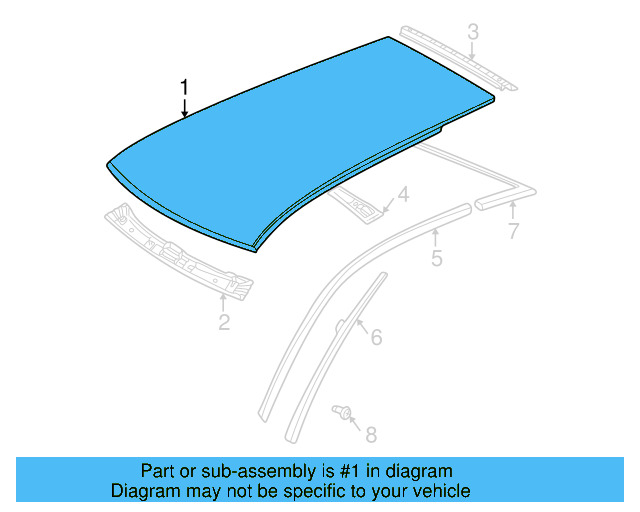 Roof Panel 1J5-817-111-D - View 2