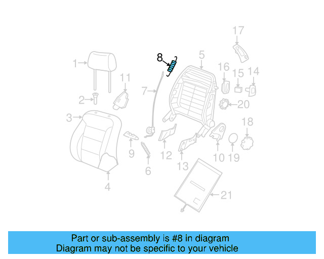 Release Cable Spring 1J3-881-619 - View 5