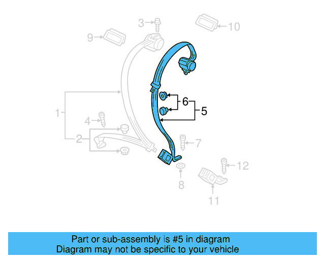 Seat Belt Lap And Shoulder Belt 1K9-857-807-P-RAA - View 5