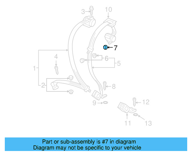 Center Seat Belt Nut N-989-909-02 - View 4