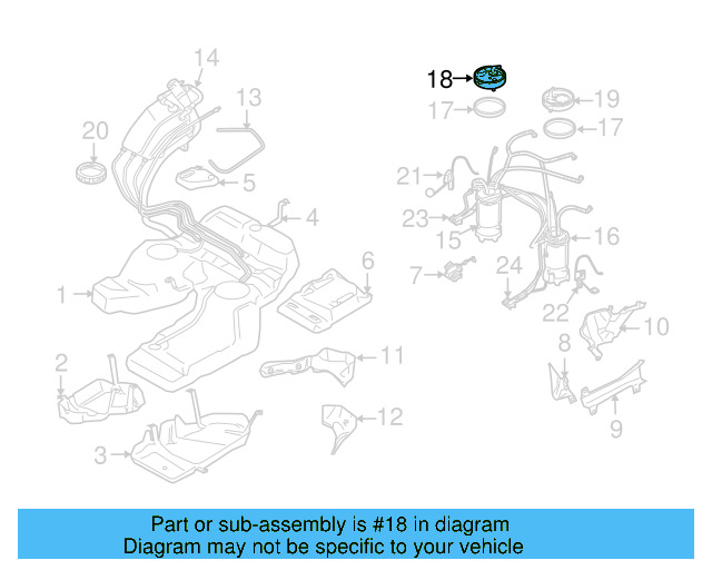 Fuel Pump Assembly Flange 7L8-919-679-H