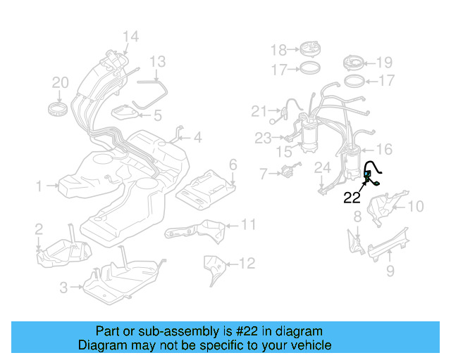 Fuel Gauge Sending Unit 7L0-919-673-D - View 3