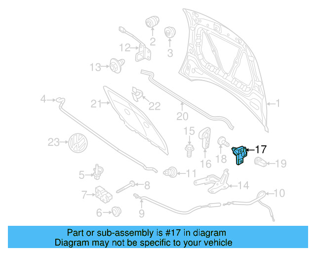 Hood Release Handle Bracket 6R1-823-633 - View 10