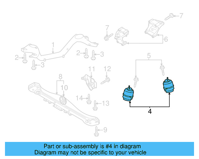 Motor Mount 7P6-199-131-D - View 3