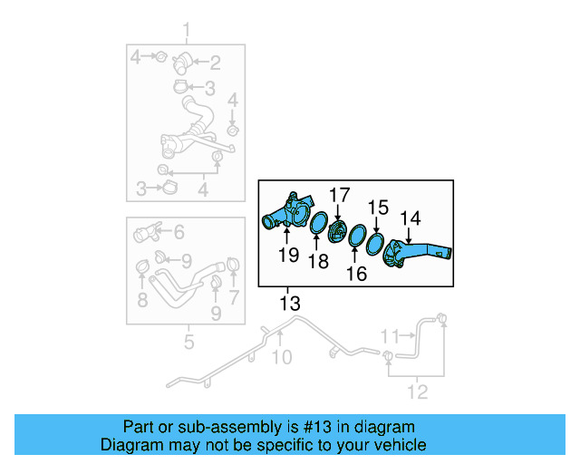 Engine Coolant Thermostat Housing 07K-121-117-C - View 3