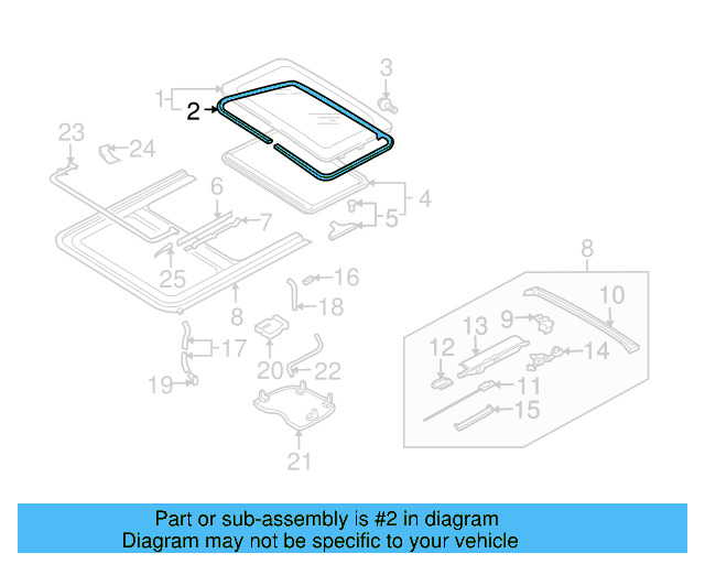 Sunroof Glass Gasket 8D0-877-297 - View 11