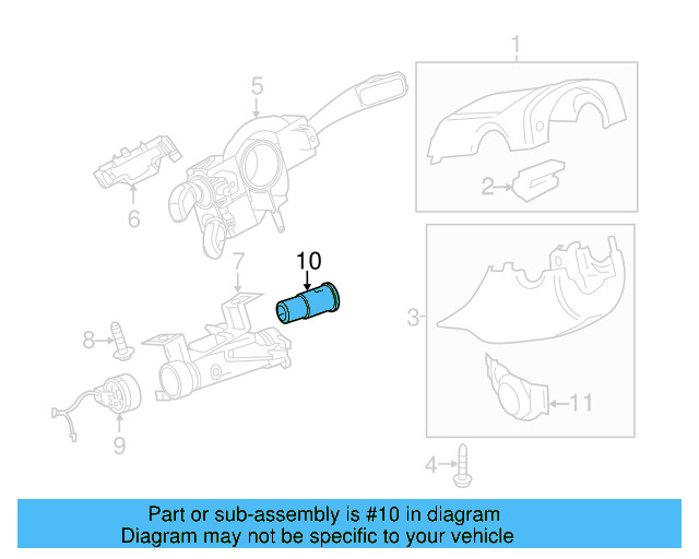 Ignition Lock Cylinder 107-905-855-CF - View 71