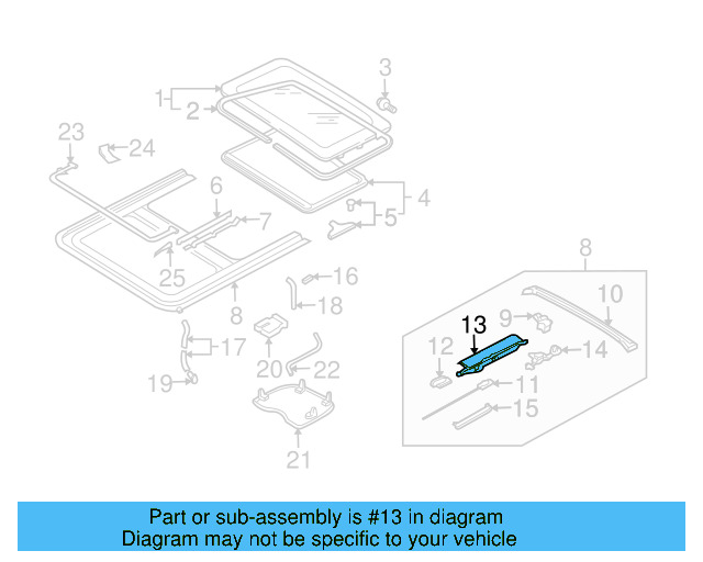 Sunroof Guide Jaw 8D5-877-151-A - View 34