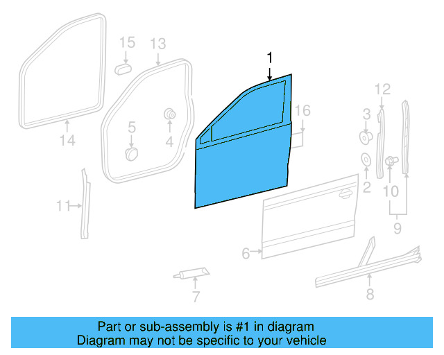 Door Shell 1J4-831-056-H - View 7