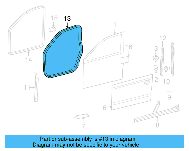 Door Weather 1K5-837-702-B-5AP - View 4