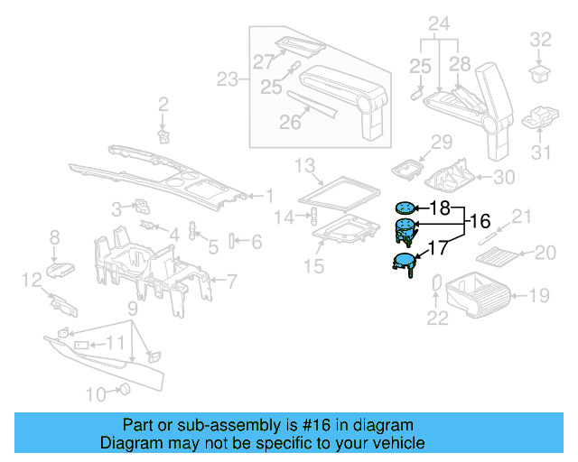 Cup Holder 3D0-858-601-G - View 3