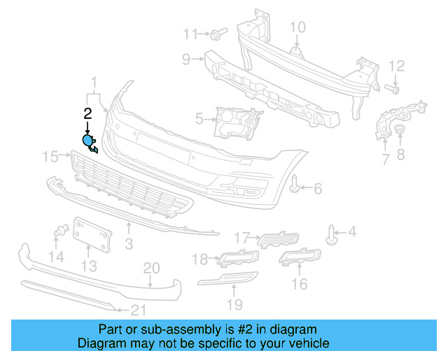 Tow Eye Cap (Unpainted) 5gm807241gru - View 3
