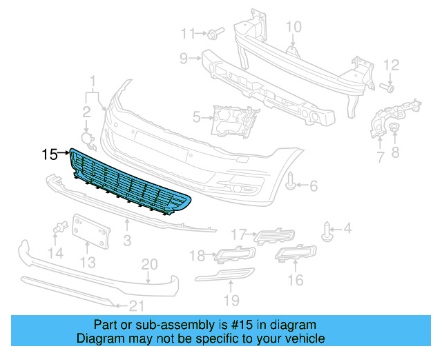 Center Grille 5GM-853-671-A-RYP
