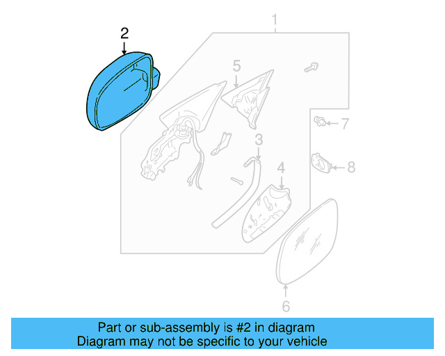 Door Mirror Cover (Unpainted) 3b0857538bgru - View 5
