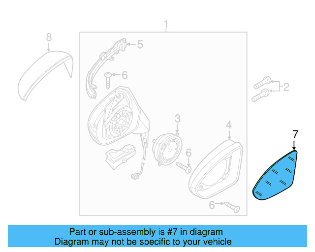 Mirror Glass 5G0-857-522-C - View 3