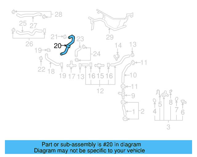 Upper Hose 1K0-121-063-C - View 5