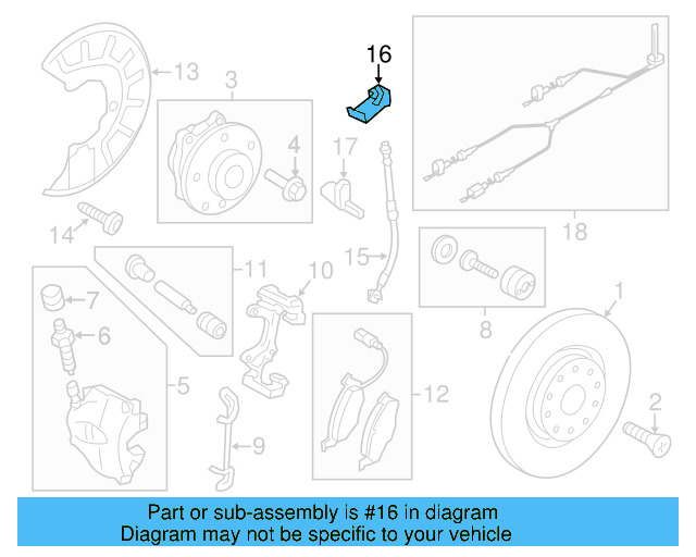 Brake Hose Bracket 1K0-611-841-A - View 9